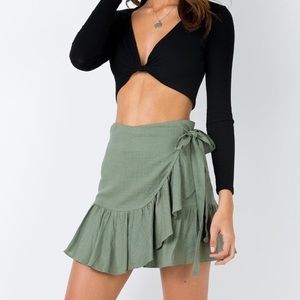 Princess Polly Khaki Mini Skirt